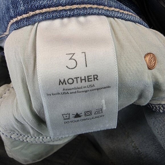 Mother Jeans Womens 31 Mid Rise Dazzler Ankle Fray Stretch Riding Cliffside - Picture 14 of 16